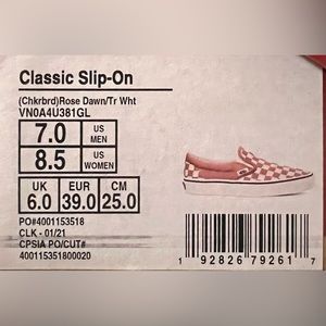COPY - Checkered Vans Women’s 8.5